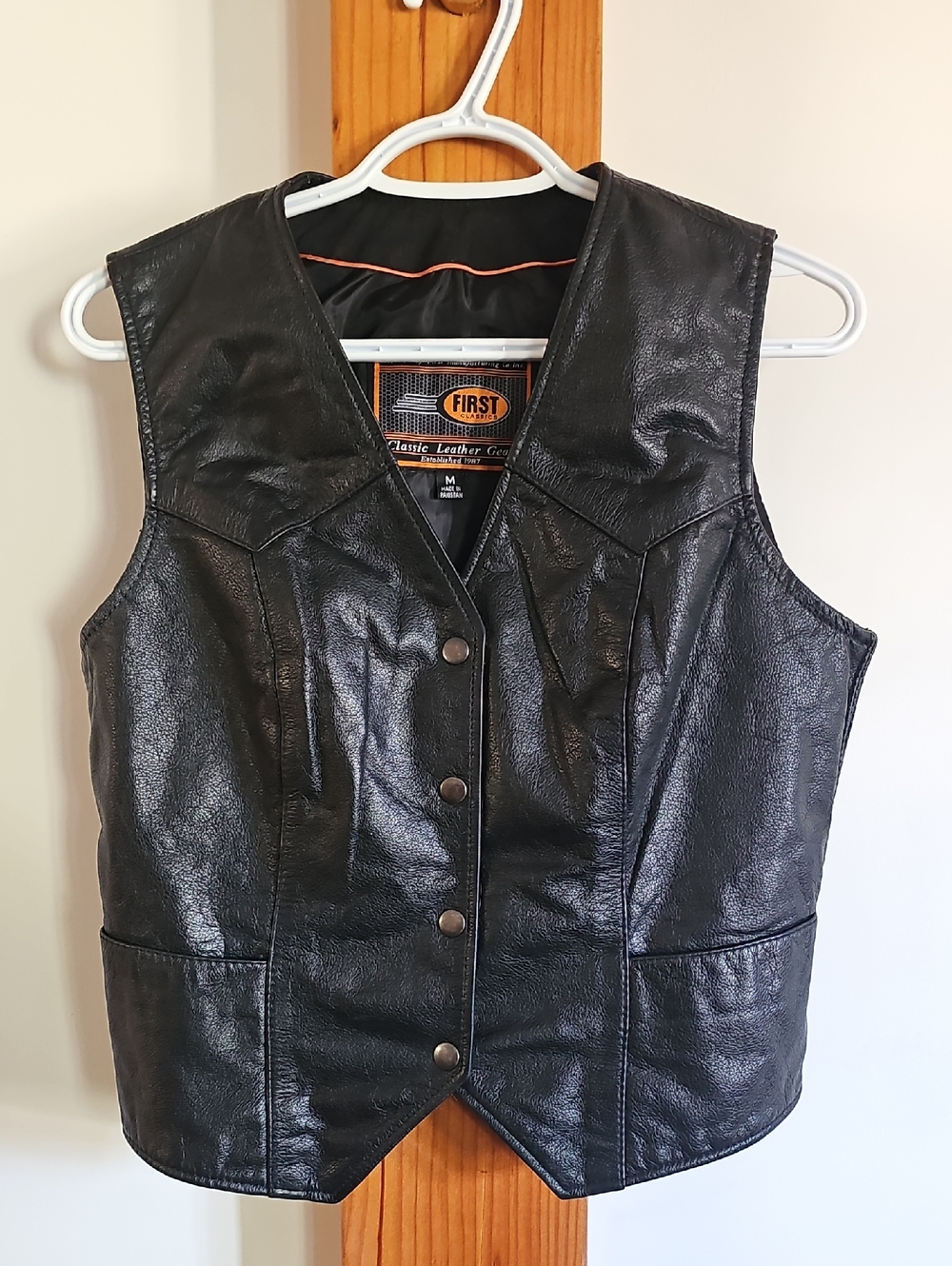 Vintage First Classucs Leather Biker Vest - Ladies Medium